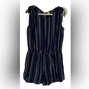 Navy and White Striped Kids One Piece